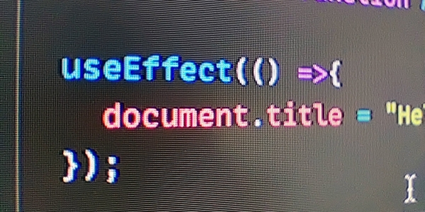 An image of code taken close up on a monitor screen